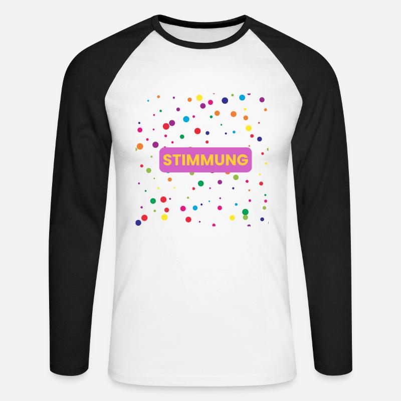 Mood Confetti Cannone Mood Cannone Confetti - Maglia da baseball a manica lunga da uomo - bianco/nero