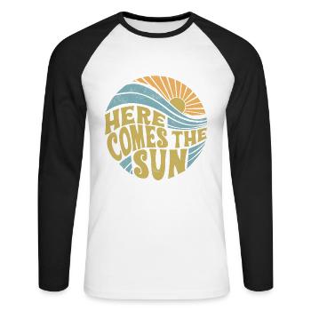 Voici le graphique du soleil - T-shirt baseball manches longues Homme - blanc/noir - Devant - Nik (191cm)