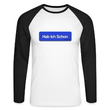 Statementshirt, j'ai déjà - T-shirt baseball manches longues Homme - blanc/noir - Devant - Nik (191cm)