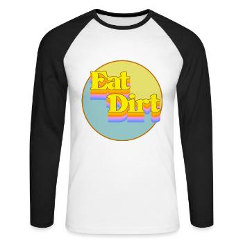 Manger de la saleté - T-shirt baseball manches longues Homme - blanc/noir - Devant - Nik (191cm)
