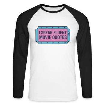 Film drôle - T-shirt baseball manches longues Homme - blanc/noir - Devant - Nik (191cm)