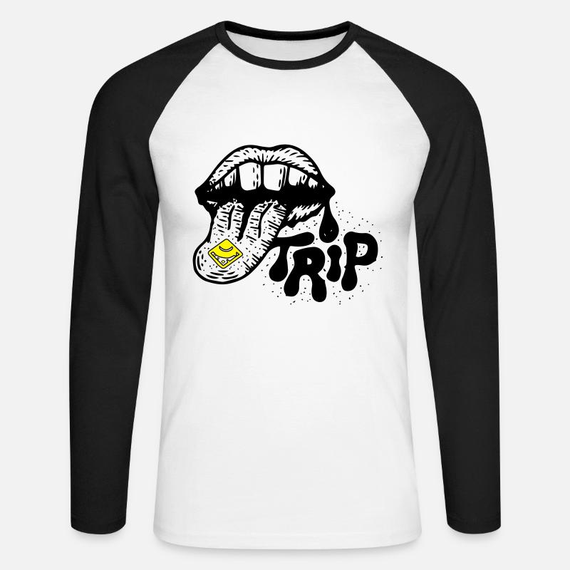 Ecstasy Trip - Unisex Baseballshirt langarm - Weiß/Schwarz