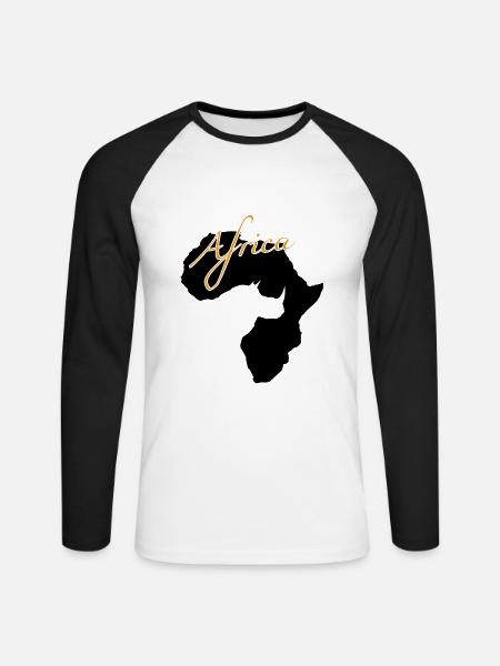Africa Afrika - Unisex Baseballshirt langarm - Weiß/Schwarz