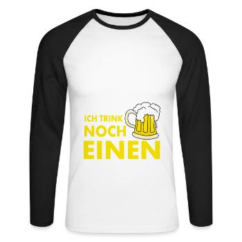 Bier saufen - Unisex Baseballshirt langarm - Weiß/Schwarz - Vorne - Nik (191cm)
