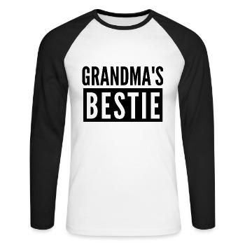 GRANDMA'S BESTIE - Unisex Long Sleeve Baseball T-Shirt - white/black - Front - Nik (191cm)