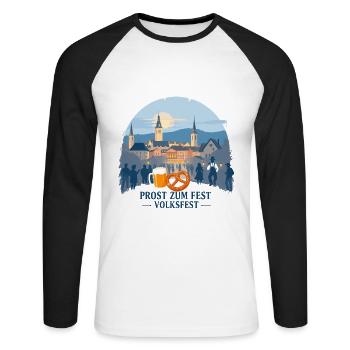 Bayrische Volksfest - Unisex Baseballshirt langarm - Weiß/Schwarz - Vorne - Nik (191cm)