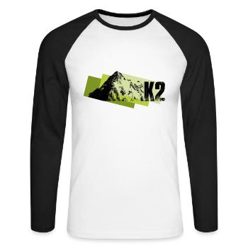 K2 - T-shirt baseball manches longues Homme - blanc/noir - Devant - Nik (191cm)