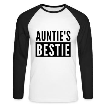 AUNTIE'S BESTIE - Unisex Long Sleeve Baseball T-Shirt - white/black - Front - Nik (191cm)
