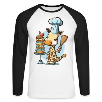 Tall Order Cooking - Unisex Long Sleeve Baseball T-Shirt - white/black - Front - Nik (191cm)