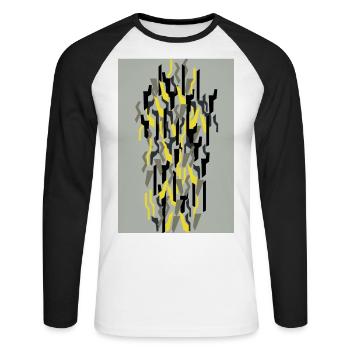 Camouflage Art Jaune Gaming - T-shirt baseball manches longues Homme - blanc/noir - Devant - Nik (191cm)
