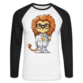 Thérapeute Roarheart - T-shirt baseball manches longues Homme - blanc/noir - Devant - Nik (191cm)