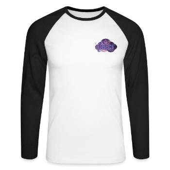 Cora Logo - Unisex Baseballshirt langarm - Weiß/Schwarz - Vorne - Nik (191cm)