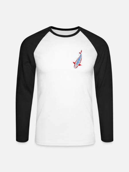 Koi - Nishikigoi - Unisex Long Sleeve Baseball T-Shirt - white/black