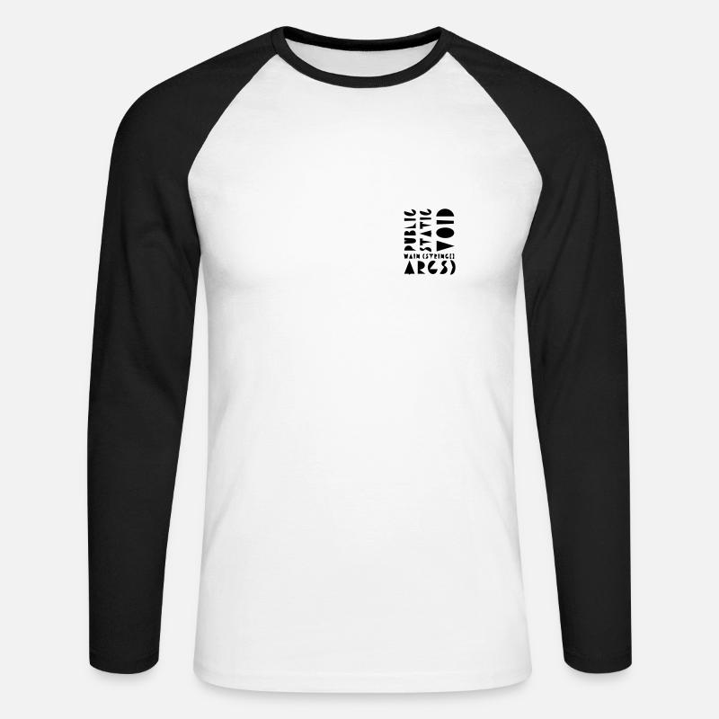 Öffentliche statische Leere - Unisex Baseballshirt langarm - Weiß/Schwarz