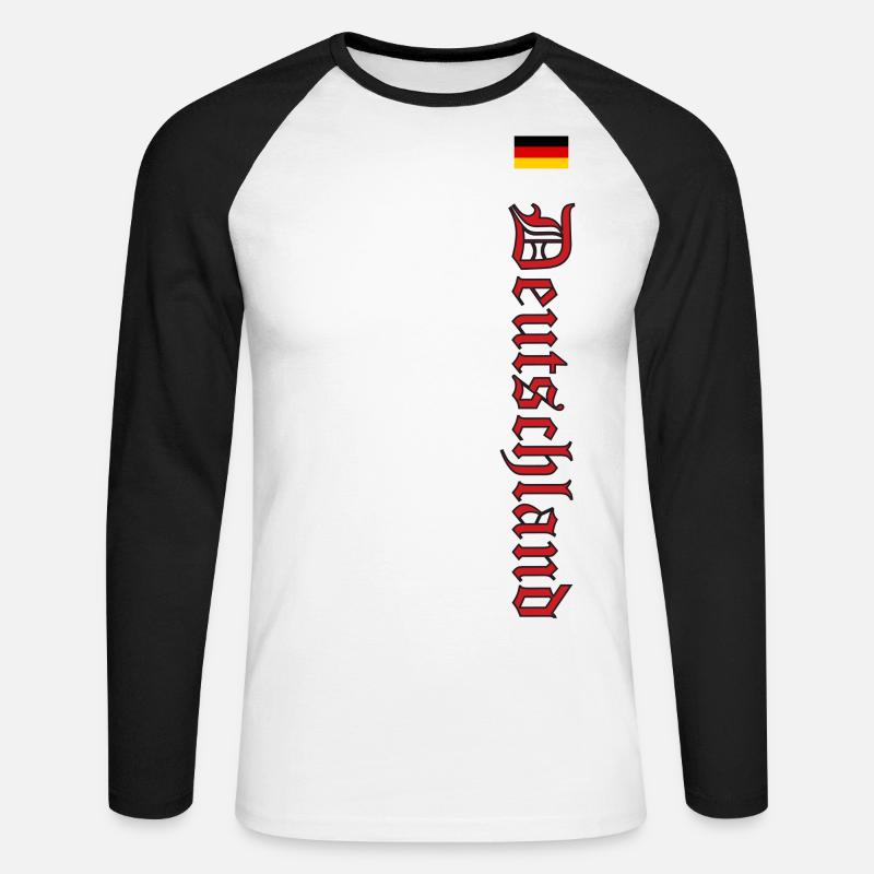 Germany with Old German Script - Unisex Long Sleeve Baseball T-Shirt - white/black