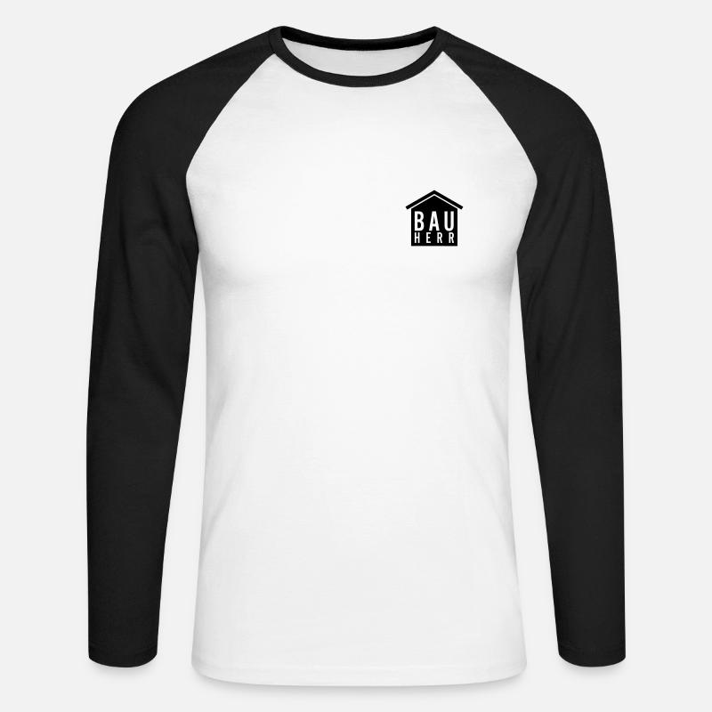 Bauherr - Unisex Baseballshirt langarm - Weiß/Schwarz