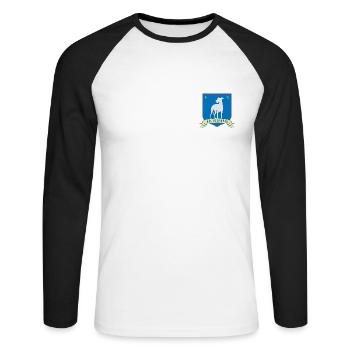 Ted Lasso A.F.C Richmond Petit Logo - T-shirt baseball manches longues Homme - blanc/noir - Devant - Nik (191cm)