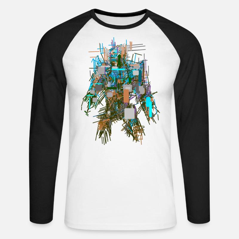 Transformator Abstrakt - Unisex Baseballshirt langarm - Weiß/Schwarz