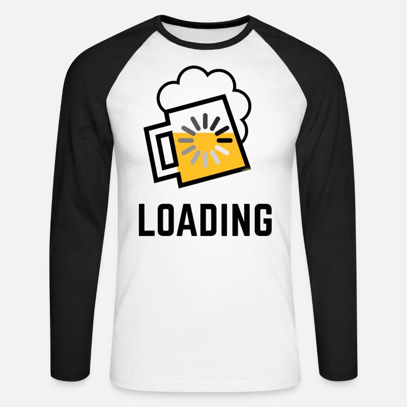 XLoading (P) - Unisex Baseballshirt langarm - Weiß/Schwarz