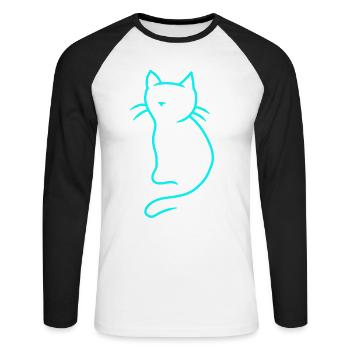 Kitten Cat Cats Pets Children Meow - Unisex Long Sleeve Baseball T-Shirt - white/black - Front - Nik (191cm)