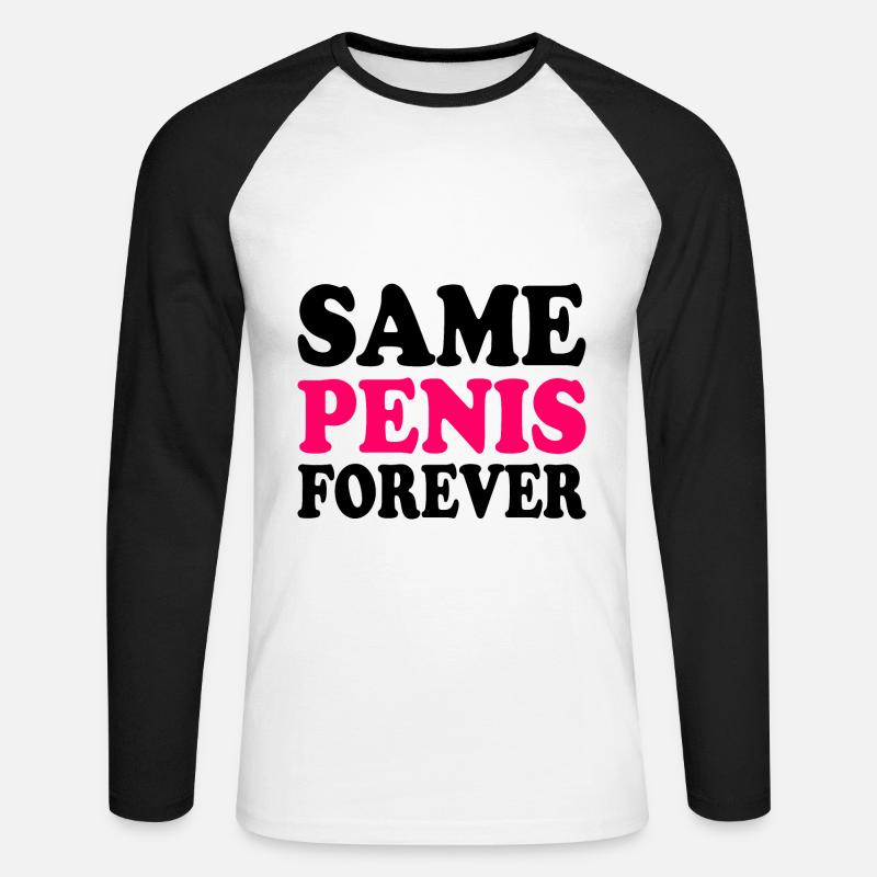 Same penis forever - Unisex Baseballshirt langarm - Weiß/Schwarz