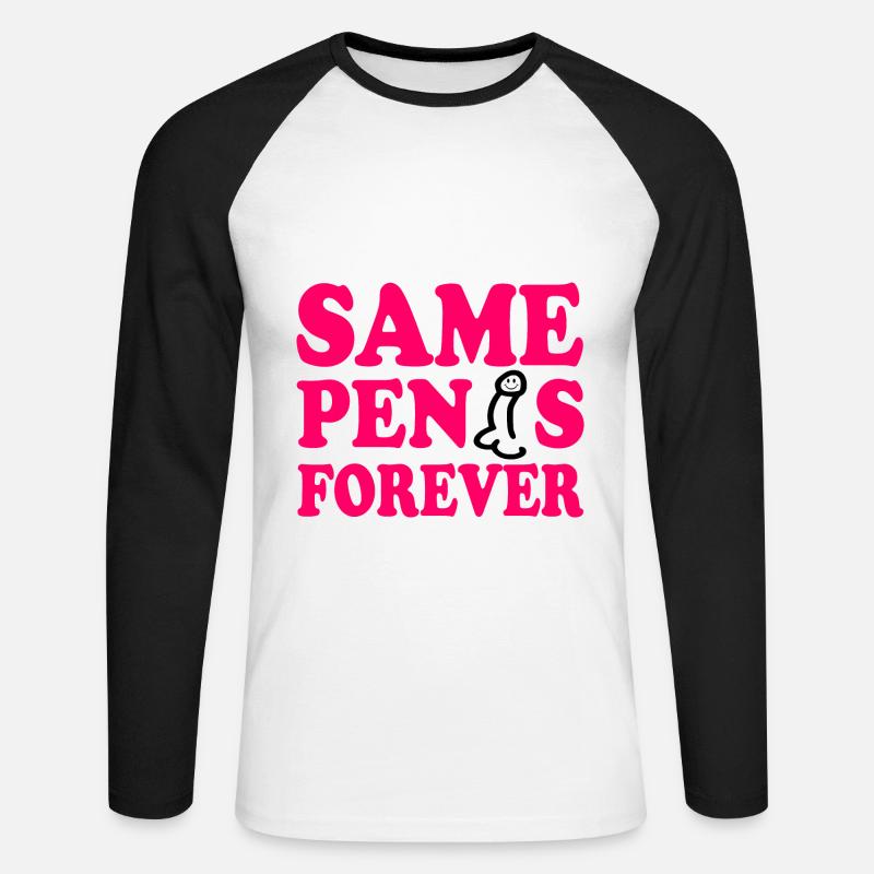 Same penis forever - Unisex Baseballshirt langarm - Weiß/Schwarz