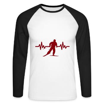 Heartbeat Ski Ski freestyle - T-shirt baseball manches longues Homme - blanc/noir - Devant - Nik (191cm)
