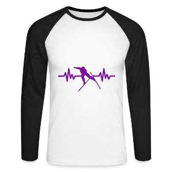 Heartbeat Ski Ski freestyle - T-shirt baseball manches longues Homme - blanc/noir - Devant - Nik (191cm)