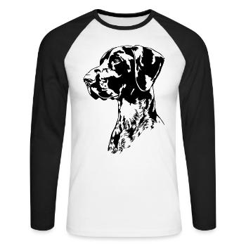 GERMAN SHORT HAIR Hunting dog Wilsigns Hunting dogs - Unisex Long Sleeve Baseball T-Shirt - white/black - Front - Nik (191cm)