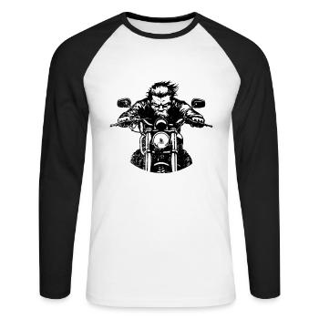 33. Geburtstag Ich gebe Vollgas seit 03/1992 - Unisex Baseballshirt langarm - Weiß/Schwarz - Vorne - Nik (191cm)