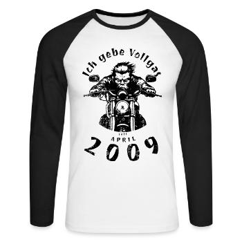 16th Birthday I've been going full throttle since 04/2009 - Unisex Long Sleeve Baseball T-Shirt - white/black - Front - Nik (191cm)