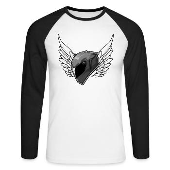 motorradhelm biker motorradfahrer - Unisex Baseballshirt langarm - Weiß/Schwarz - Vorne - Nik (191cm)