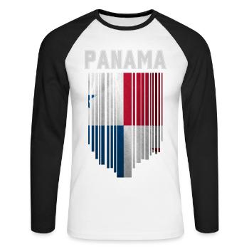 Panamanian flag, Panamanian pride - Unisex Long Sleeve Baseball T-Shirt - white/black - Front - Nik (191cm)