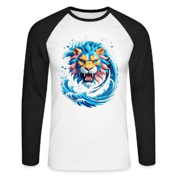 of the Waves - Unisex Long Sleeve Baseball T-Shirt - white/black - Front - Nik (191cm)