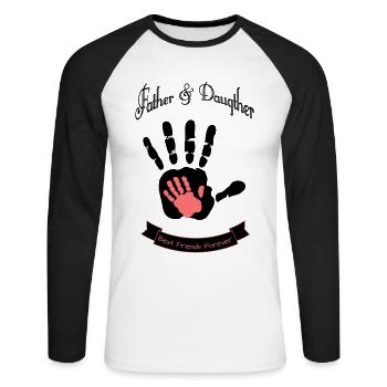 Father and Daugther - Unisex Baseballshirt langarm - Weiß/Schwarz - Vorne - Nik (191cm)