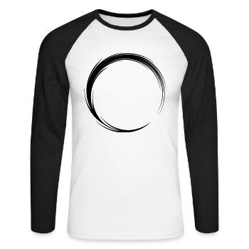 Circle Icon Shape Black - Unisex Long Sleeve Baseball T-Shirt - white/black - Front - Nik (191cm)