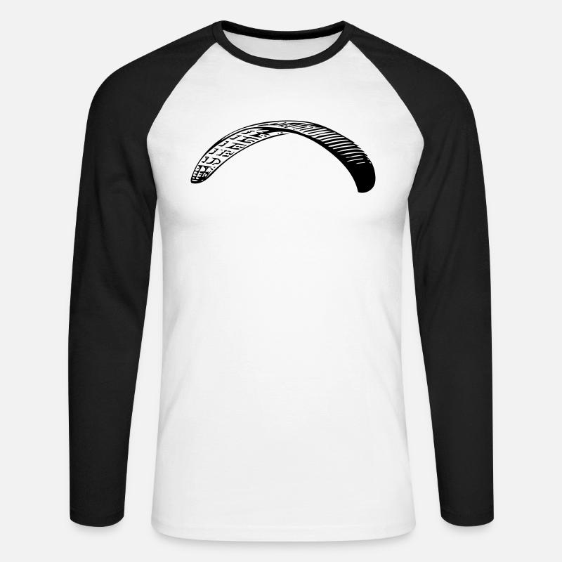 Paraglider - Unisex Baseballshirt langarm - Weiß/Schwarz