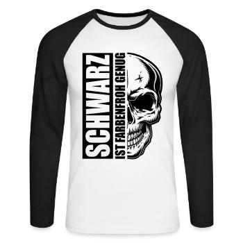 Black Colorful enough | Colors can be changed - Unisex Long Sleeve Baseball T-Shirt - white/black - Front - Nik (191cm)
