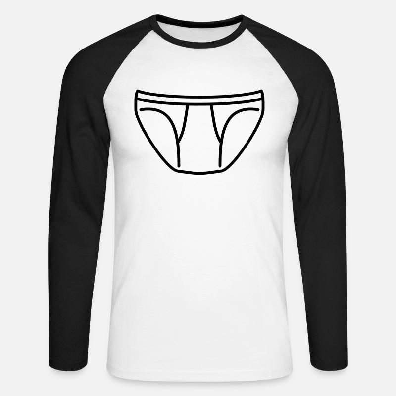 Unterhose - Unisex Baseballshirt langarm - Weiß/Schwarz