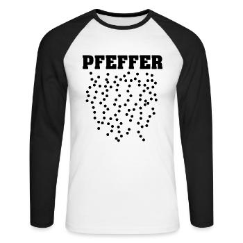 Paar Paare Kostüm Salz Pfeffer Karneval Fasching - Unisex Baseballshirt langarm - Weiß/Schwarz - Vorne - Nik (191cm)