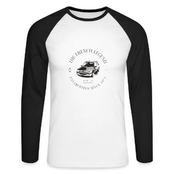  205 FRENCH CA - T-shirt baseball manches longues Homme - blanc/noir - Devant - Nik (191cm)