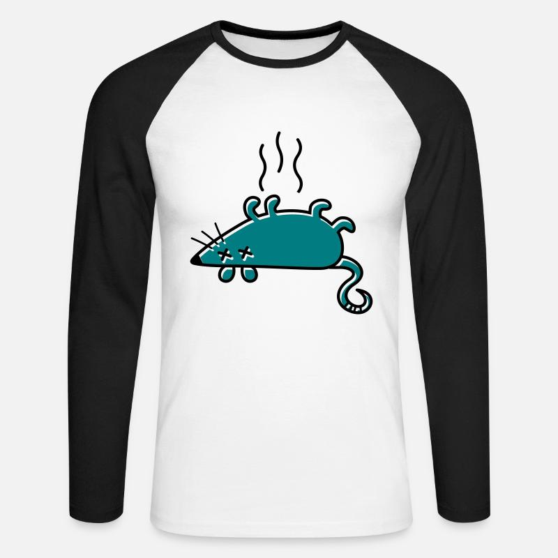 Eine tote Maus - Unisex Baseballshirt langarm - Weiß/Schwarz