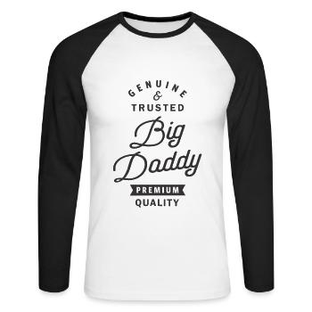 Big Daddy Genuine - Unisex Long Sleeve Baseball T-Shirt - white/black - Front - Nik (191cm)