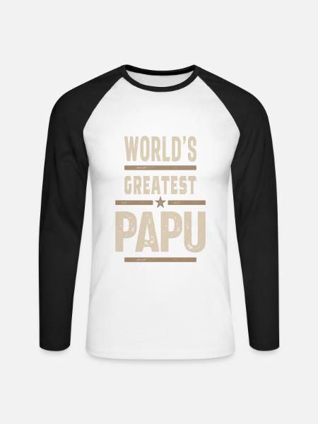 Greatest Papu - Unisex Long Sleeve Baseball T-Shirt - white/black