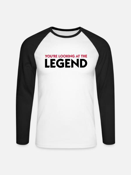 The legend is in front of you! - Unisex Long Sleeve Baseball T-Shirt - white/black