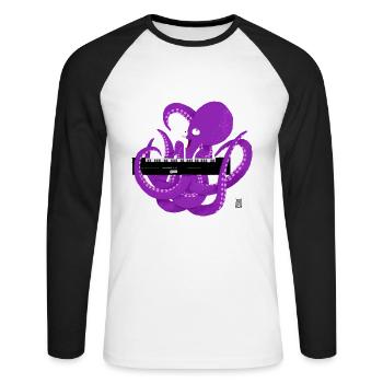 Octopus' Opulent Opus Nr 1 - Unisex Long Sleeve Baseball T-Shirt - white/black - Front - Nik (191cm)