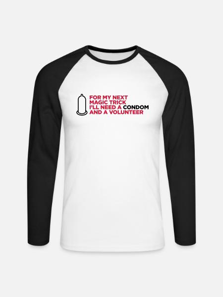 My dirty magic trick! - Unisex Long Sleeve Baseball T-Shirt - white/black