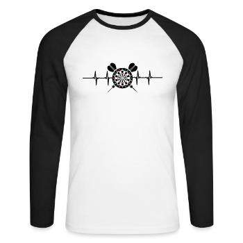 Heart Beat Darts - T-shirt baseball manches longues Homme - blanc/noir - Devant - Nik (191cm)