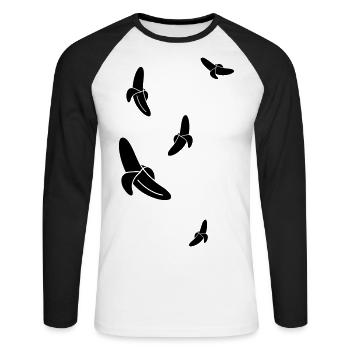 Flying bananas - Unisex Long Sleeve Baseball T-Shirt - white/black - Front - Nik (191cm)