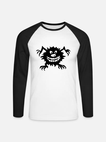 Monster - Eater - Unisex Long Sleeve Baseball T-Shirt - white/black